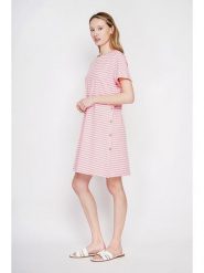 ASSUILI Sukienka w kolorze jasnoróżowym rozmiar: 34. Różowe sukienki damskie Assuili, bez wzorów, bez kołnierzyka, bez ramiączek, mini. Za 100.99 zł.