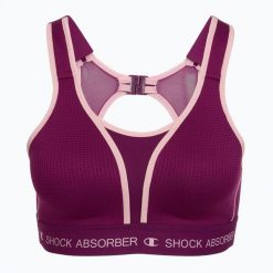 Biustonosz treningowy Shock Absorber Ultimate Run Bra Padded. Fioletowe biustonosze Shock Absorber, bez wzorów, z elastanu. Za 219.99 zł.