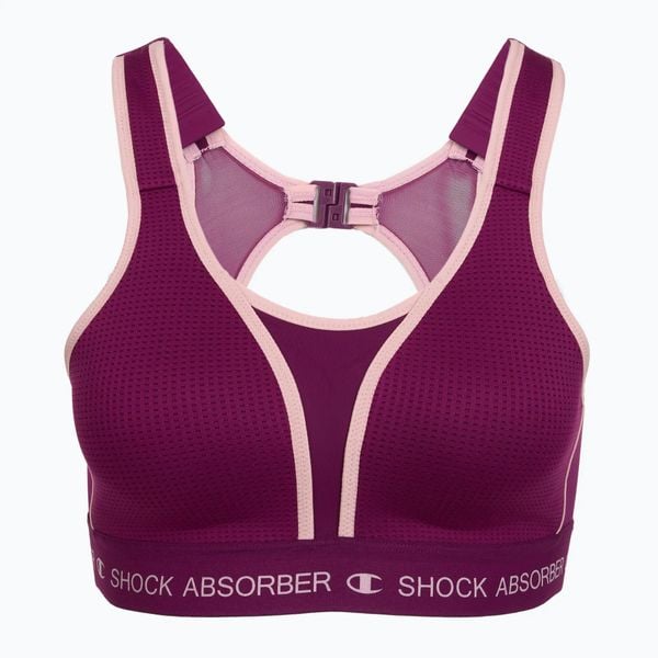 Biustonosz treningowy Shock Absorber Ultimate Run Bra Padded. Fioletowe biustonosze Shock Absorber, bez wzorów, z elastanu. Za 219.99 zł.