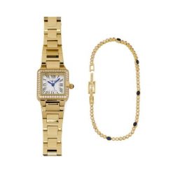 Zestaw zegarek i bransoletka U.S. Polo Assn. Żółte bransoletki damskie U.S. Polo Assn., złote. Za 529.99 zł.