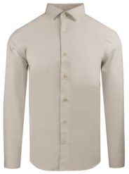 Delikatnie Taliowana Elegancka Koszula Męska - Victorio - Kolor Kawy z Mlekiem. Koszule męskie Victorio, m, bez wzorów, z bawełny, bez kołnierzyka, bez ramiączek. Za 145.00 zł.