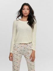 ONLY Sweter w kolorze kremowym rozmiar: XL. Brązowe swetry klasyczne damskie Only, xl, ze splotem, bez kołnierzyka. Za 74.63 zł.