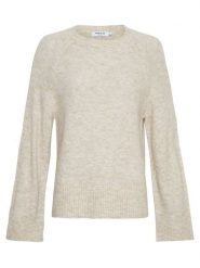 MOSS COPENHAGEN Sweter "Ceara Hope" w kolorze beżowym rozmiar: S/M. Brązowe swetry klasyczne damskie MOSS COPENHAGEN, m, z poliamidu, bez kołnierzyka. Za 158.47 zł.