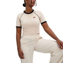 Koszulka damska Ellesse Chevalier. Brązowe bluzki damskie Ellesse, bez wzorów, z tkaniny, bez kołnierzyka, bez ramiączek. Za 94.99 zł.