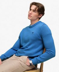 Superdry Sweter Preppy Cotton – Relaxed fit, 100% bawełna organiczna. Niebieskie swetry męskie Superdry., xl, bez wzorów, z bawełny, bez kołnierzyka. Za 254.00 zł.