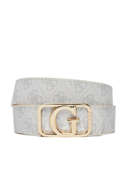 Guess Pasek Damski BW9184 P4435 Biały. Białe paski damskie Guess, z aplikacjami, z materiału. Za 149.99 zł.