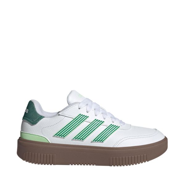 Buty damskie adidas Courtblock Bold. Białe buty sportowe na co dzień damskie Adidas, bez wzorów, z gumy, trekkingowe. Za 226.99 zł.