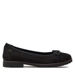 Baleriny Tamaris. Czarne baleriny damskie Tamaris, bez wzorów, bez obcasa. Za 178.99 zł.