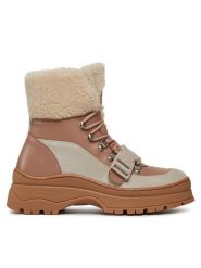 Ted Baker Botki Mayyzi 258003 Brązowy. Brązowe botki damskie Ted Baker, ze skóry, bez obcasa, na płaskiej podeszwie, bez zapięcia. Za 559.99 zł.