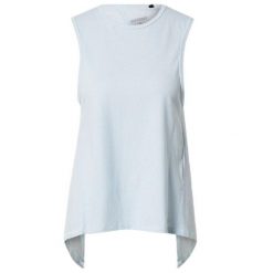 Koszulka sportowa damska Superdry Flex Loose Open Back Tank top. Niebieskie bluzki sportowe damskie Superdry., z bawełny, bez kołnierzyka, bez ramiączek. W wyprzedaży za 86.00 zł.