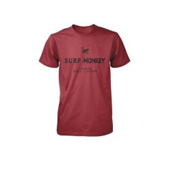 Koszulka z bawełny organicznej - Krótki rękaw / Dorośli (Czerwona). Czerwone t-shirty damskie SURF MONKEY, m, bez wzorów, z bawełny, bez kołnierzyka. Za 149.95 zł.