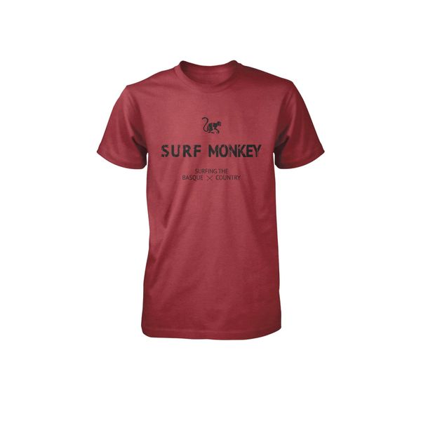 Koszulka z bawełny organicznej - Krótki rękaw / Dorośli (Czerwona). Czerwone t-shirty damskie SURF MONKEY, m, bez wzorów, z bawełny, bez kołnierzyka. Za 149.95 zł.