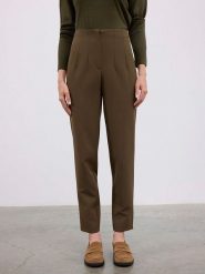 BGN Spodnie w kolorze brązowym rozmiar: 36. Brązowe spodnie materiałowe damskie BGN, bez wzorów, z materiału, z podwyższonym stanem. Za 145.26 zł.