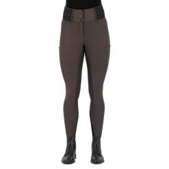 Damskie spodnie jeździeckie o pełnej przyczepności Euro-Star Athletic leanline. Brązowe spodnie materiałowe damskie EURO-STAR, bez wzorów, z materiału, eleganckie. Za 481.20 zł.