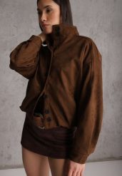 Brązowa Kurtka Bomber Jacket Ozdobiona Guzikami Quilimi. Brązowe kurtki damskie Renee, l, bez wzorów, bez kaptura. Za 209.99 zł.