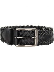 HIDE & STITCHES Skórzany pasek "Frisco" w kolorze czarnym rozmiar: 115. Czarne paski męskie HIDE & STITCHES, bez wzorów, z materiału. Za 91.95 zł.