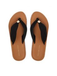 Tommy Hilfiger Japonki Th Ltr Footbed Summer Sandal FW0FW09194 Czarny. Czarne klapki damskie Tommy Hilfiger, bez wzorów, z materiału, bez obcasa. Za 209.99 zł.