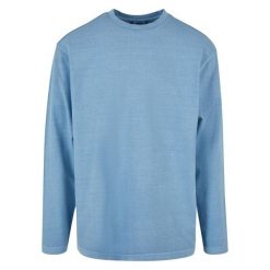 Oversizowa koszulka z długim rękawem Urban Classics Garment Dye. Niebieskie t-shirty damskie Urban Classics, bez wzorów, bez kołnierzyka. Za 214.00 zł.