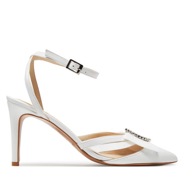 Sandały Baldowski. Białe sandały damskie Baldowski, bez wzorów, bez obcasa, na szpilce. Za 749.99 zł.