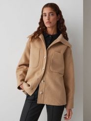 OPUS Kurtka koszulowa w kolorze karmelowym rozmiar: 36. Brązowe kurtki damskie Opus, bez wzorów, z wełny, bez kaptura. Za 252.94 zł.