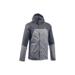 Kurtka turystyczna MH100 WTP męska. Niebieskie kurtki męskie QUECHUA, m, bez wzorów, z materiału, bez kaptura. Za 139.99 zł.