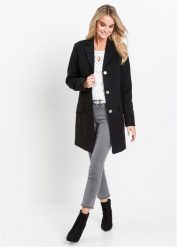 Płaszcz żakietowy. Brązowe płaszcze damskie bonprix, bez wzorów, eleganckie. Za 209.99 zł.