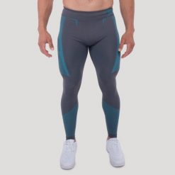 Męskie legginsy fitness bezszwowe OG1. Szare spodnie sportowe męskie GYMBEAM, z materiału. Za 142.90 zł.