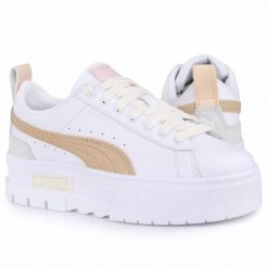 Buty damskie sportowe do chodzenia Puma MAYZE LUXE. Białe buty sportowe na co dzień damskie Puma, bez wzorów, z gumy, trekkingowe. Za 510.45 zł.