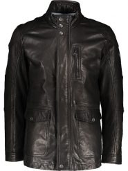 Bugatti Skórzana kurtka w kolorze czarnym rozmiar: 56. Czarne kurtki męskie Bugatti, bez wzorów, ze skóry, bez kaptura. Za 891.99 zł.