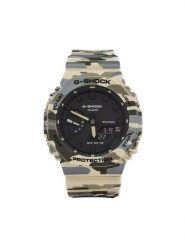 G-Shock Zegarek GA-2100CM-5AER Beżowy. Brązowe, analogowe zegarki męskie G-Shock. Za 649.99 zł.