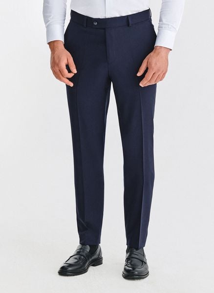 PAKO LORENTE - Wełniane granatowe spodnie garniturowe. Spodnie wizytowe męskie Pako Lorente, z wełny. Za 999.99 zł.