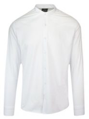 Koszula Biała na Stójce, Gładka, Męska Długi Rękaw, Slim Fit, Taliowana -TO-ON. Białe koszule męskie TO-ON, m, bez wzorów, z bawełny, bez kołnierzyka, bez ramiączek. Za 139.00 zł.