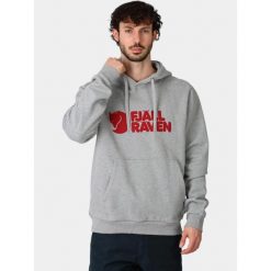 Sweter męski Fjallraven Logo. Szare swetry męskie Fjällräven, m, bez wzorów, bez kołnierzyka. Za 669.00 zł.