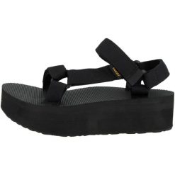 Sandały Teva Model W Flatform Univers Kolor Czarny. Czarne sandały damskie Teva, bez wzorów, z materiału, bez obcasa. Za 293.60 zł.