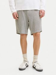 Jack & Jones Szorty materiałowe Ace Mykonos 12269376 Écru Regular Fit. Białe szorty męskie Jack & Jones, ze lnu, bez kołnierzyka. Za 209.99 zł.
