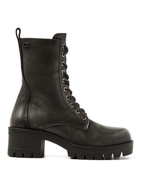 Lazamani Skórzane botki w kolorze antracytowym rozmiar: 38. Czarne botki damskie Lazamani, eleganckie, bez obcasa, bez zapięcia. Za 300.92 zł.