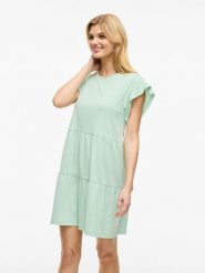 Vila Sukienka "Summer" w kolorze turkusowym rozmiar: XL. Niebieskie sukienki damskie Vila, xl, bez wzorów, bez kołnierzyka, bez ramiączek, mini. Za 74.63 zł.