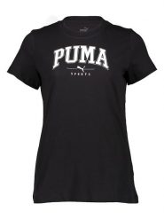 Puma Koszulka "Squad" w kolorze czarnym rozmiar: XXS. Czarne bluzki damskie Puma, xxs, bez wzorów, z bawełny, bez kołnierzyka, bez ramiączek. Za 85.95 zł.