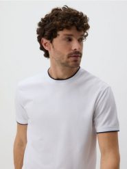 T-shirt regular z merceryzowaną bawełną - biały. Białe t-shirty męskie Reserved, l, bez wzorów, z bawełny, bez kołnierzyka. Za 79.99 zł.