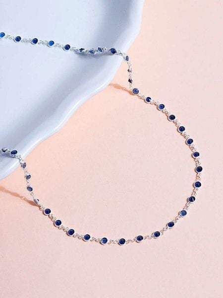 Heliophilia Srebrny naszyjnik z elementami ozdobnymi rozmiar: onesize. Niebieskie naszyjniki damskie Heliophilia, srebrne. Za 139.20 zł.