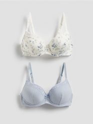 Biustonosz push up 2 pack - jasnoniebieski. Niebieskie biustonosze Reserved, bez wzorów, z dzianiny. Za 89.99 zł.