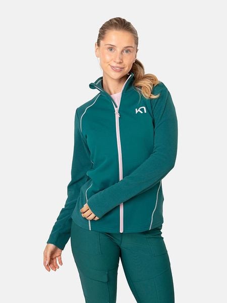 KARI TRAA Bluza polarowa "Kari" w kolorze ciemnozielonym rozmiar: S. Zielone bluzy bez kaptura damskie Kari Traa, s, z polaru. Za 109.78 zł.