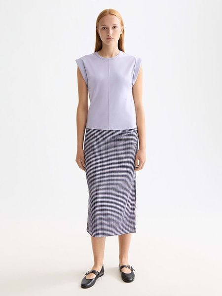 Scotch & Soda Koszulka w kolorze fioletowym rozmiar: S. Różowe bluzki damskie Scotch & Soda, s, bez wzorów, bez kołnierzyka, bez ramiączek. Za 149.95 zł.