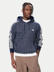 Adidas Bluza Pinstripes Hoodie KR9704 Granatowy Regular Fit. Niebieskie bluzy bez kaptura męskie Adidas, m, z syntetyku. Za 257.99 zł.