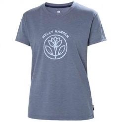 Koszulka sportowa damska Helly Hansen W Skog Recycled Graphic Tee. Niebieskie bluzki sportowe damskie Helly Hansen, xl, bez wzorów, z poliesteru, bez ramiączek. Za 247.00 zł.