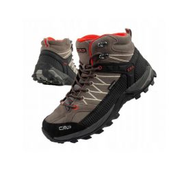 Buty sportowe męskie trekkingowe CMP Rigel wodoodporne. Brązowe buty trekkingowe męskie Campagnolo, ze skóry, bez zapięcia, trekkingowe. Za 369.99 zł.