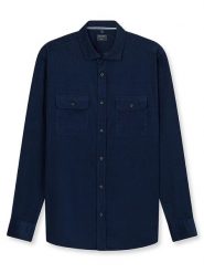 OLYMP Koszula "Casual" - Regular fit - w kolorze granatowym rozmiar: M. Niebieskie koszule męskie Olymp, m, bez wzorów, z bawełny, bez kołnierzyka, bez ramiączek. Za 113.63 zł.