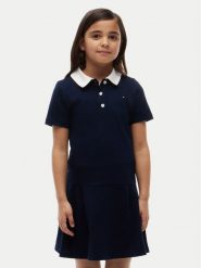 Tommy Hilfiger Sukienka codzienna KG0KG09401 M Granatowy Regular Fit. Niebieskie sukienki niemowlęce Tommy Hilfiger, bez wzorów, z bawełny, bez ramiączek. Za 269.99 zł.