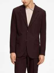 Marynarka slim fit - mahoniowy. Brązowe marynarki męskie Reserved, bez wzorów, z tkaniny. Za 359.99 zł.