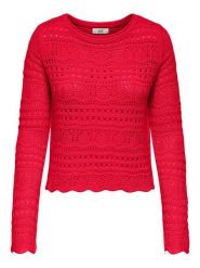 JDY Sweter w kolorze czerwonym rozmiar: XL. Czerwone swetry klasyczne damskie JDY, xl, bez kołnierzyka. Za 79.03 zł.